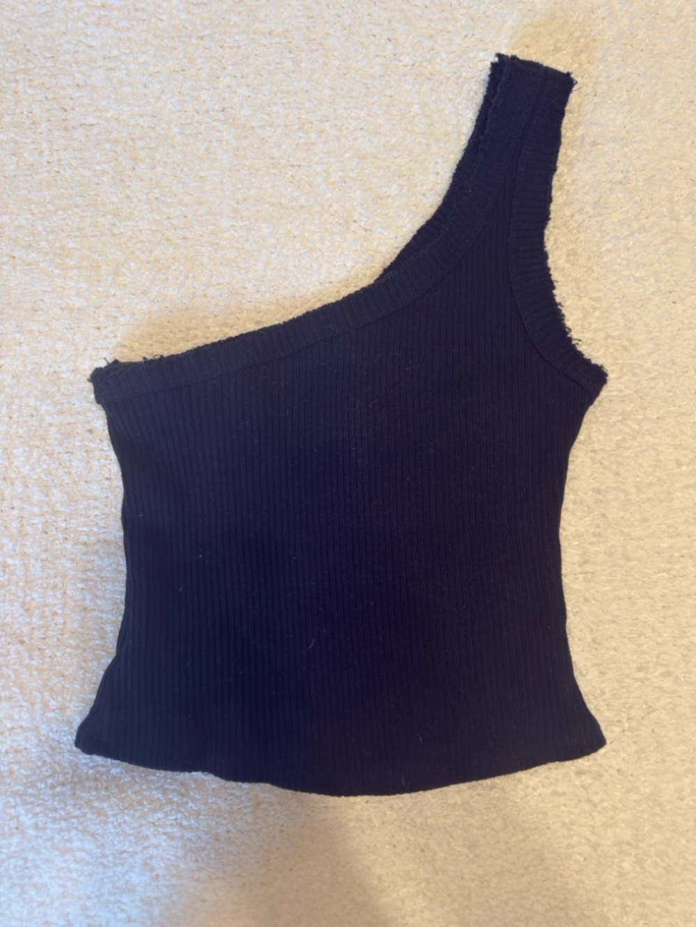 Urban Outfitters Black One-Shoulder Ribbed Tank